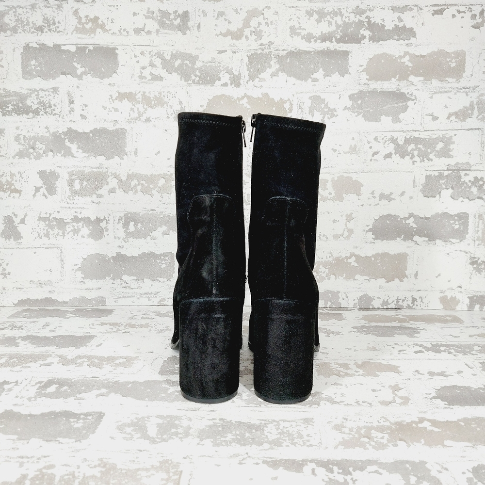 Chinese Laundry Black Round Toe Side Zipper Chunky Block Heel Ankle Booties T164 - Picture 4 of 10